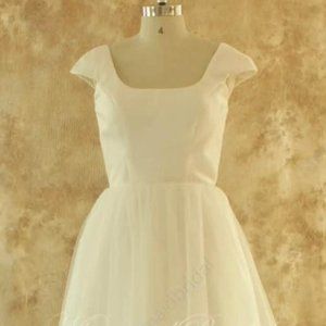 Audrey Hepburn Tea Length Wedding Dress—Brand New